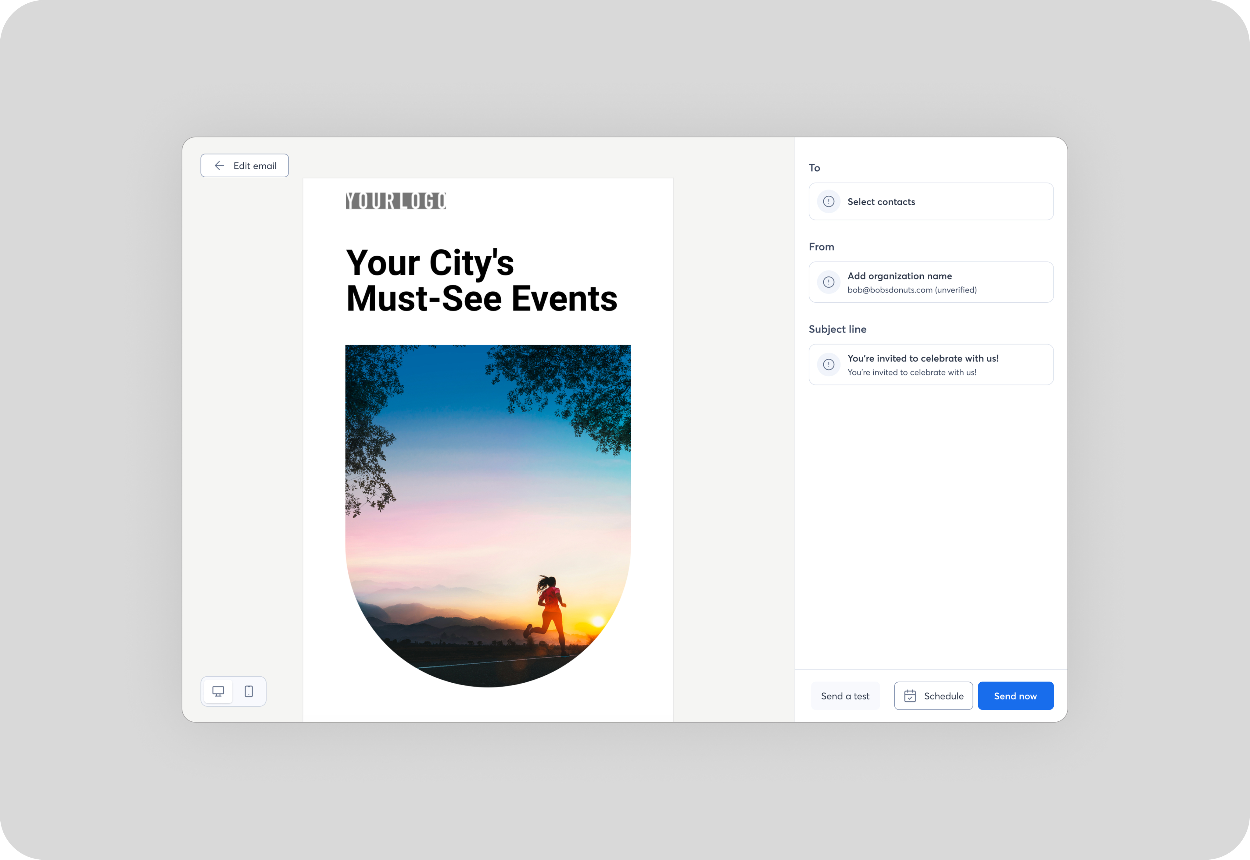 Schedule page mockup